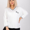 Ecru plus size mikina MARIANELLE s nášivkou