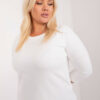 Ecru plus size top SIDELO s bočními rozparky