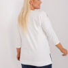 Ecru plus size halenka FEATHERA s potiskem