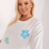 Ecru plus size top PATCHARIA s nášivkami