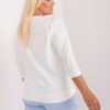 Ecru plus size top PATCHARIA s nášivkami