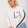 Ecru plus size mikina CONTRASTA