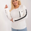 Ecru plus size mikina CONTRASTA