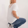 Ecru plus size tričko LACEBACKA s krajkou