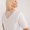 Ecru plus size tričko LACEBACKA s krajkou