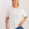 Ecru plus size tričko LACEBACKA s krajkou