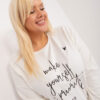 Ecru plus size mikina LETTERIA