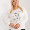 Ecru plus size mikina LETTERIA