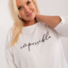 Ecru plus size mikina SCRIPTELLA