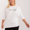 Ecru plus size mikina SCRIPTELLA