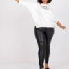 Ecru plus size mikina CORDELISE s nápisem
