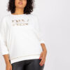 Ecru plus size mikina CORDELISE s nápisem