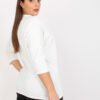 Ecru plus size mikina APHELIS s třpytivým motivem
