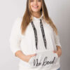 Ecru plus size mikina CRYSTARA s kamínky