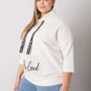 Ecru plus size mikina CRYSTARA s kamínky