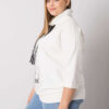Ecru plus size mikina CRYSTARA s kamínky