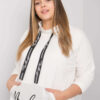 Ecru plus size mikina CRYSTARA s kamínky