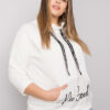 Ecru plus size mikina CRYSTARA s kamínky