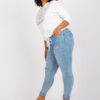 Ecru plus size mikina ROXANVIE s metalickým čtvercem