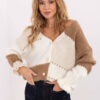 Ecru-velbloudí oversize kardigan SELDA Rue Paris