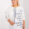 Ecru mikinová tunika SCRIPTINA plus size