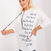 Ecru mikinová tunika SCRIPTINA plus size