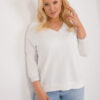Ecru plus size top PURENNA