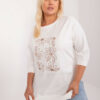 Ecru plus size top DAISYDRAW s květy