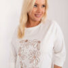 Ecru plus size top DAISYDRAW s květy