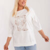 Ecru plus size top DAISYDRAW s květy