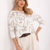Ecru oversize top MARENZA s kresbou