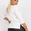 Ecru plus size mikina CASARINE s péřovým potiskem