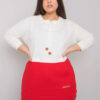 Ecru-červená plus-size mikina Sira bez kapuce – JENENA