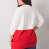 Ecru-červená plus-size mikina Sira bez kapuce – JENENA