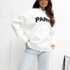 Ecru zateplená oversize mikina RUE PARIS – BELYNA