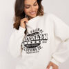 Ecru oversize mikina s potiskem – LEVINA