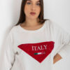 Ecru plus size mikina APPLINNE s aplikací