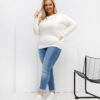 Ecru plus-size top PETITARA