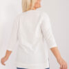 Ecru plus size top IVORETTA s květinovým panelem