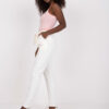 Ecru látkové kalhoty RUE PARIS s vysokým pasem – LAVIVA