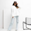 Ecru basic mikina RUE PARIS s kapucí – BRIIRA