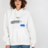 Ecru oversize kangaroo mikina s potiskem – VERINA
