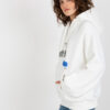 Ecru oversize kangaroo mikina s potiskem – VERINA