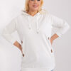 Ecru mikina plus size s kapsami – KARESSA