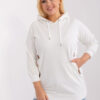 Ecru mikina plus size s kapsami – KARESSA