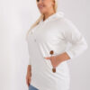 Ecru mikina plus size s kapsami – KARESSA