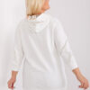 Ecru mikina plus size s kapsami – KARESSA