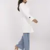 Ecru elegantní pruhovaný kabát ITALY MODA – OPHENA