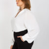 Ecru plus size halenka LAKERTA s dlouhým rukávem – ELSINORE