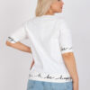 Ecru plus size top ECRAVIE s kontrastním lemem